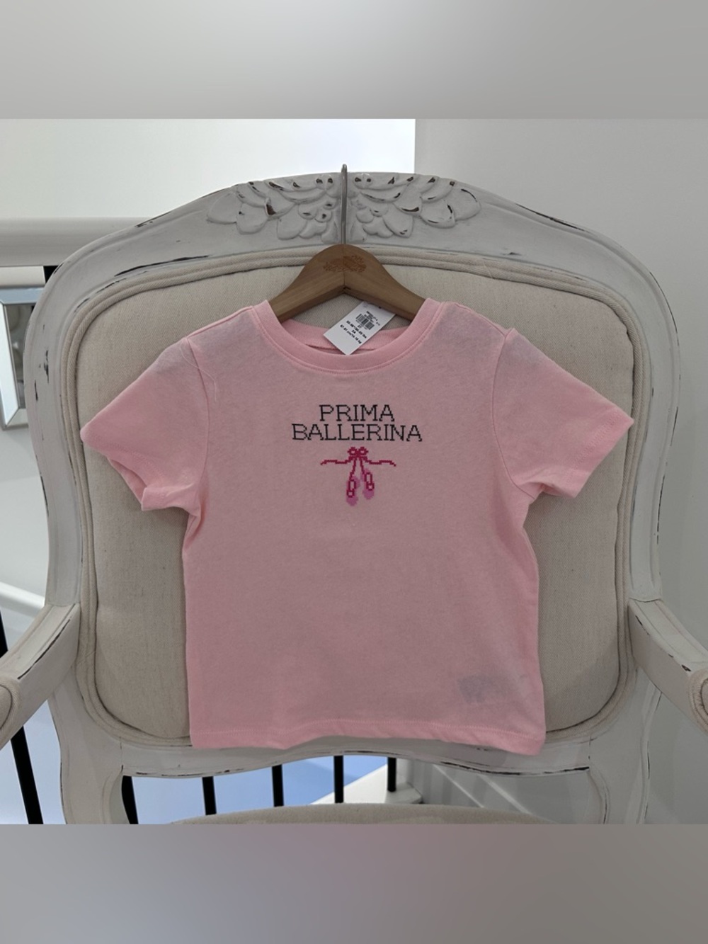 🩰 4T Pink Cotton 'Prima Ballerina' Baby Top NWT
